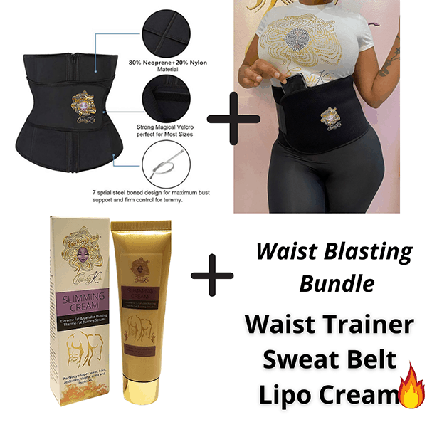 ZipMe Waist Trainer + Sweat Belt +Lipo Cream Bundle Deal