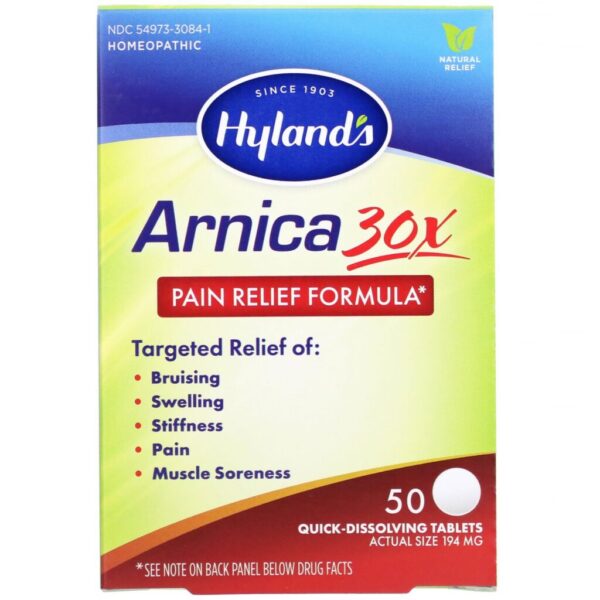 Hyland's Arnica 30x Pain Bruising Swelling Stiffness Relief Homeopathic All Natural Tablets